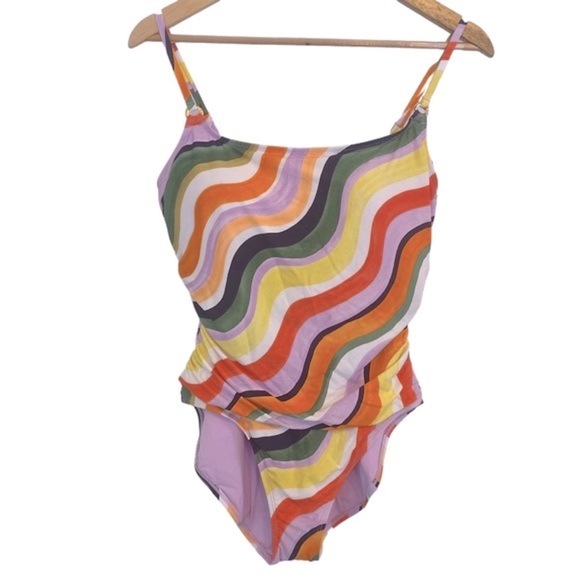 NWOT..Anne Cole Multicolor One Piece Bathing Suit Ladies Size 14 - Picture 4 of 11